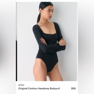 Babaton Black Square Neck Bodysuit